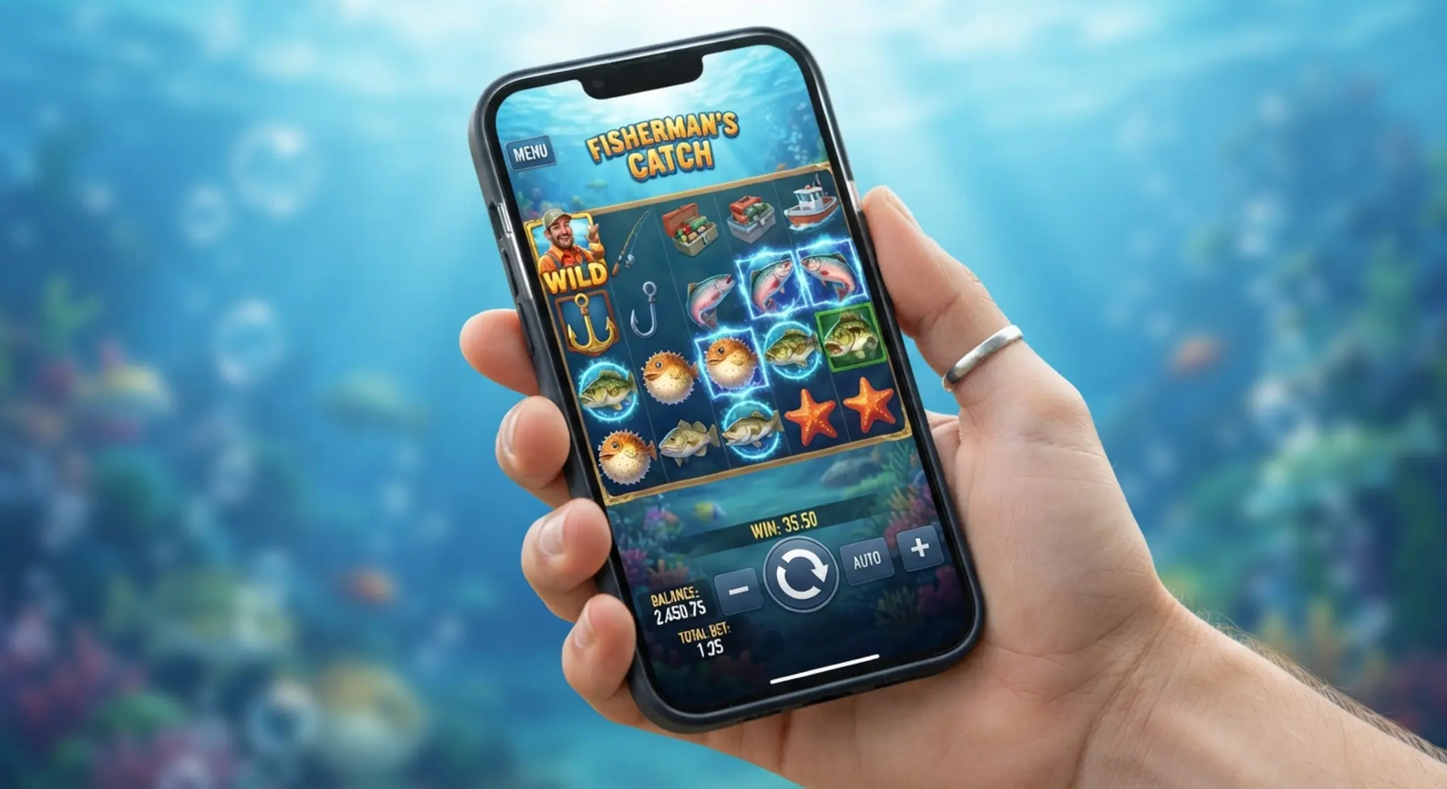 Telefon z mobilną wersją Big Bass Bonanza 1000