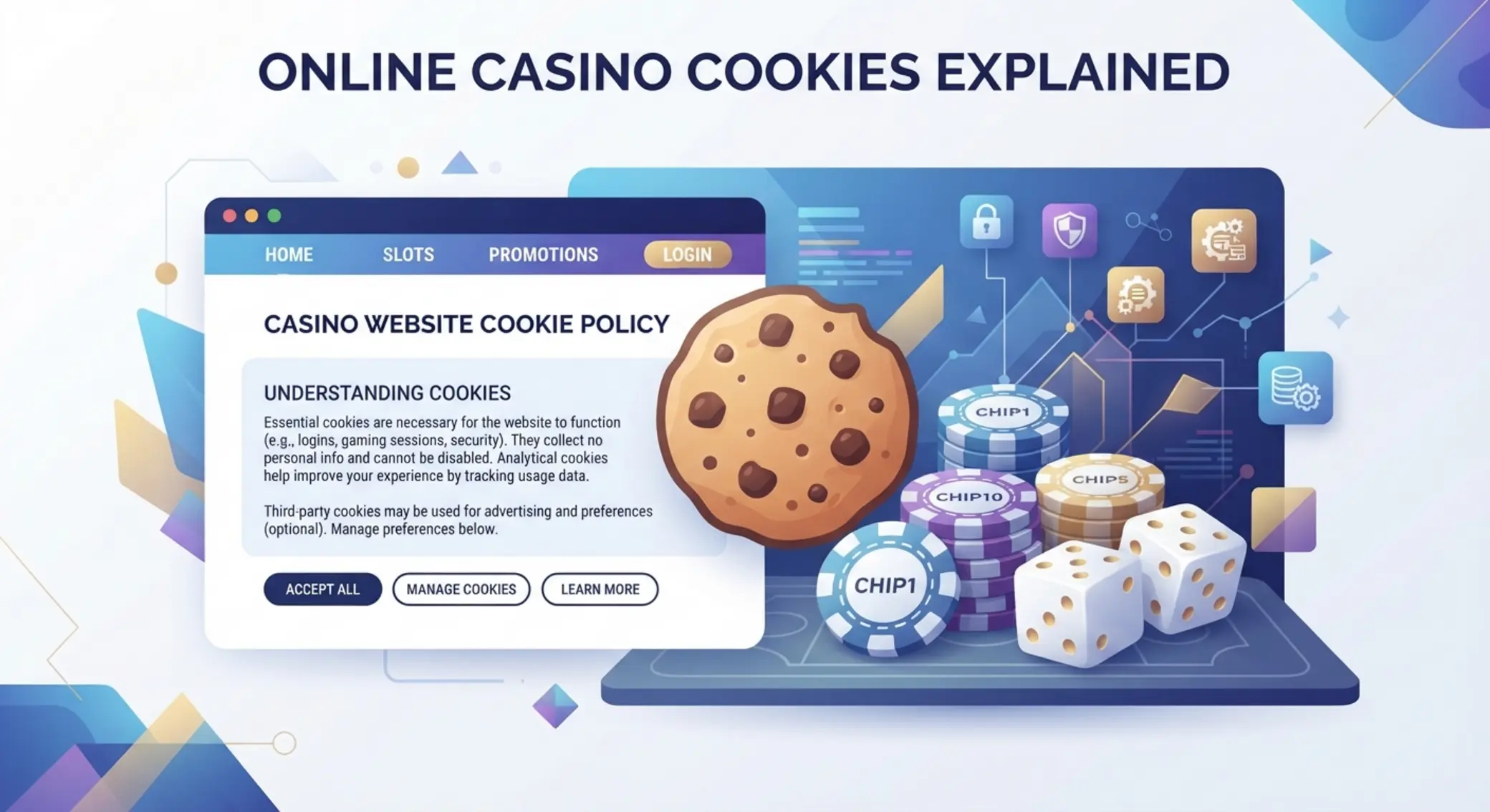 Ilustracja plików cookies w serwisie kasyna online