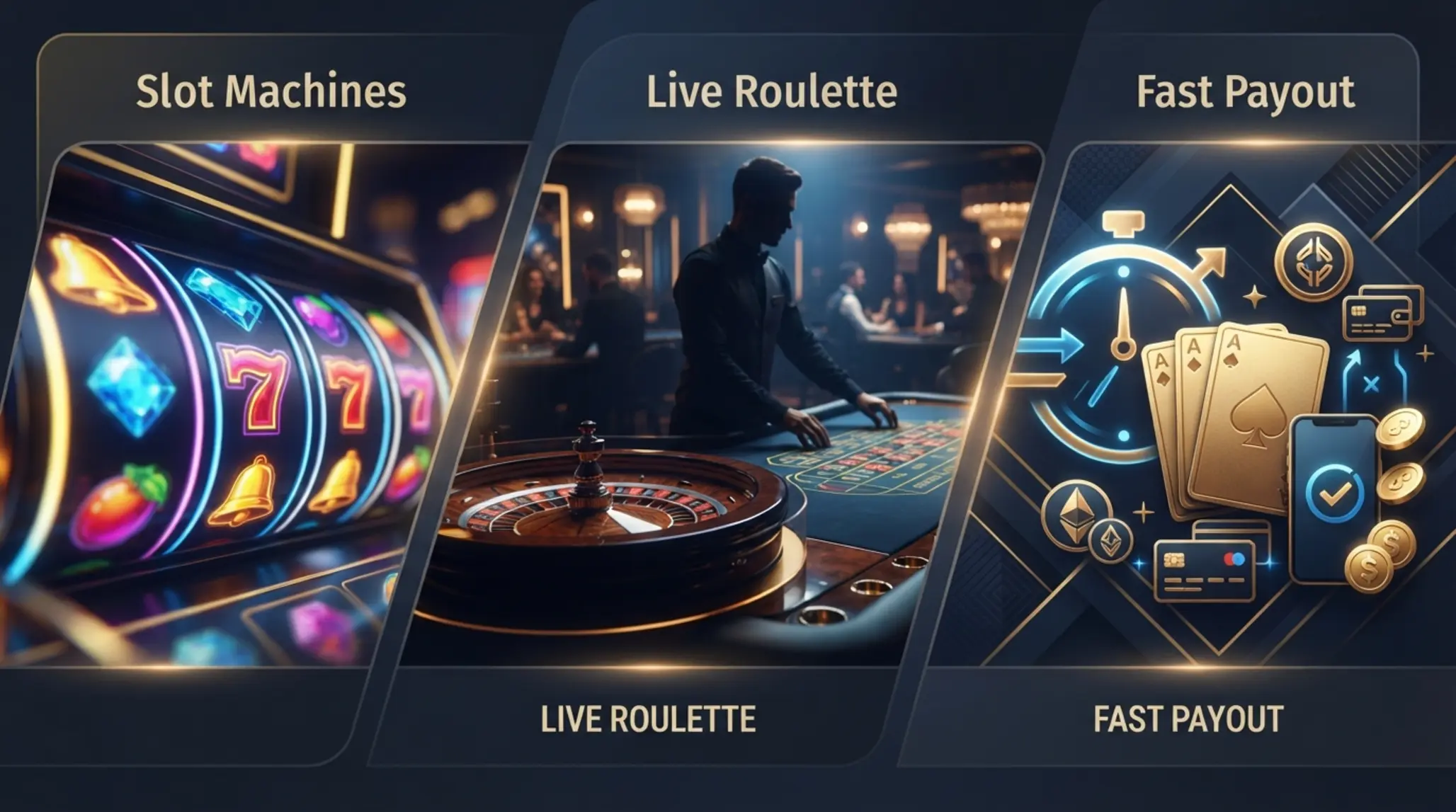 Ilustracja typów kasyn online: sloty, live casino i szybkie wypłaty
