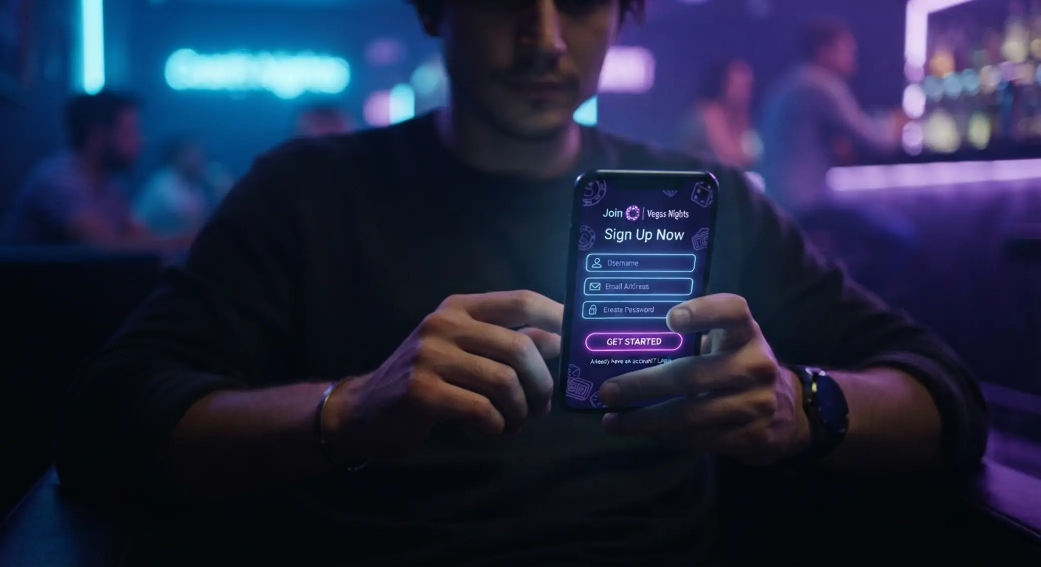 Gracz korzystający z kasyna online na smartfonie z szybką rejestracją