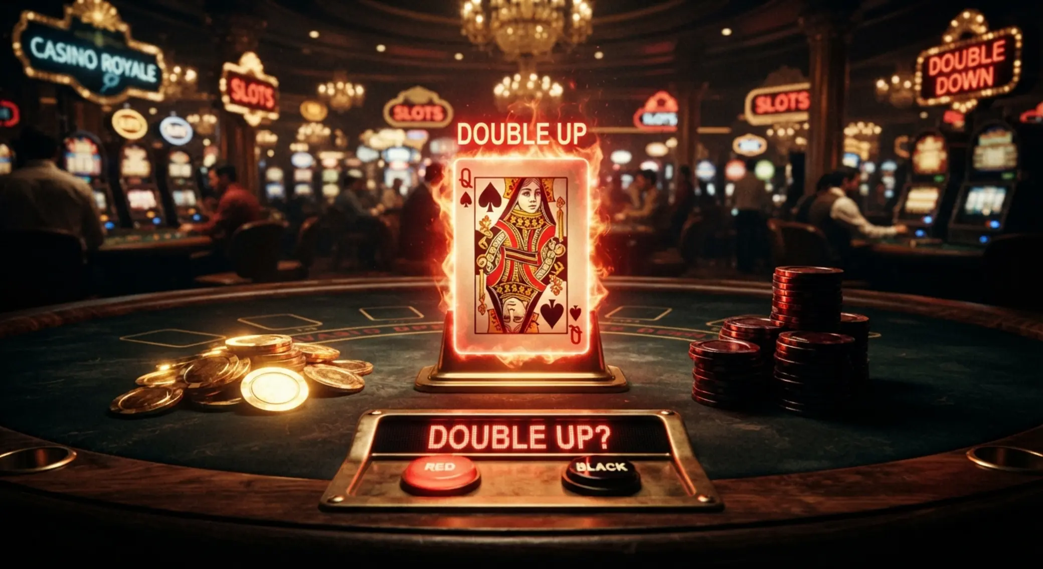 Gamble w Ultra Hot Deluxe Funkcja Gamble z wyborem czerwonej lub czarnej karty
